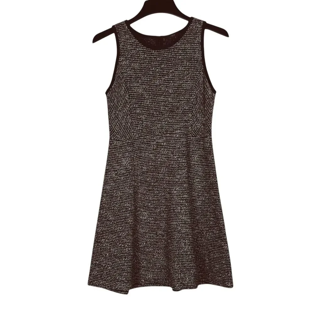 J.Crew Women's Sz 6 Black/White Boucle Wool Blend Tweed Sleeveless Mini Dress